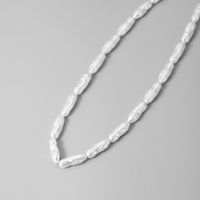 Simple Style Geometric Imitation Pearl Beaded Men's Necklace sku image 1