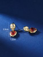 1 Pair Simple Style Skull Plating Inlay Copper Zircon 18k Gold Plated Drop Earrings main image 8