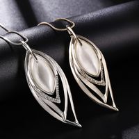 Simple Style Leaf Alloy Glass Copper Inlay Artificial Rhinestones Women's Pendant Necklace main image 5