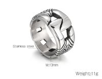 Wholesale Punk Geometric Titanium Steel Rings Bracelets main image 2