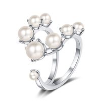 Lady Pearl Copper Plating White Gold Plated Open Rings main image 1