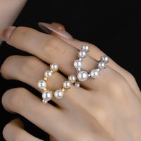 Lady Pearl Copper Plating White Gold Plated Open Rings main image 3
