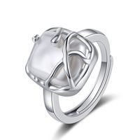 Classic Style Square Copper Plating White Gold Plated Rings main image 5