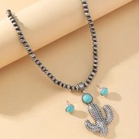 Simple Style Classic Style Color Block Gold Plated Turquoise Alloy Wholesale Jewelry Set sku image 1