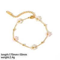 Acier Inoxydable Plaqué Or 18K Style Simple Polissage Placage Fleur Bracelets Bracelet De Cheville Collier sku image 4