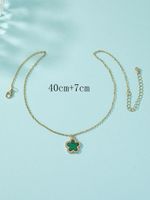 Simple Style Flower Zinc Alloy Plating Inlay Rhinestones Gold Plated Women's Pendant Necklace main image 2