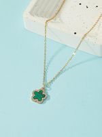 Simple Style Flower Zinc Alloy Plating Inlay Rhinestones Gold Plated Women's Pendant Necklace main image 5