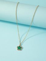 Simple Style Flower Zinc Alloy Plating Inlay Rhinestones Gold Plated Women's Pendant Necklace main image 8