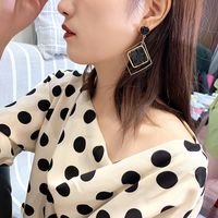 1 Pair Lady Rhombus Plating Alloy 18k Gold Plated Drop Earrings main image 2