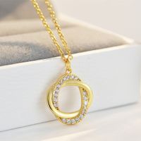 Simple Style Solid Color Sterling Silver Plating Inlay Zircon Gold Plated Necklace main image 6