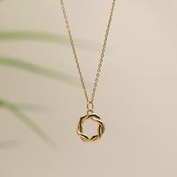 Simple Style Solid Color Sterling Silver Plating Inlay Zircon Gold Plated Necklace sku image 1