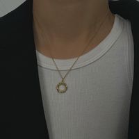 Einfacher Stil Einfarbig Sterling Silber Überzug Inlay Zirkon Vergoldet Halskette main image 3