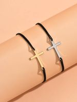 Simple Style Classic Style Cross Rope Copper Braid 14K Gold Plated Men's Bracelets sku image 1