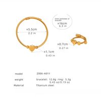 Elegant Simple Style Heart Shape Stainless Steel 18k Gold Plated Rings Bracelets main image 2