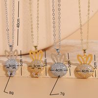 Cute Pastoral Simple Style Rabbit Copper 14k Gold Plated White Gold Plated Zircon Pendant Necklace In Bulk main image 9