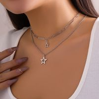 Retro Simple Style Irregular Star Alloy Copper Layered Tassel Chain Women's Layered Necklaces main image 3