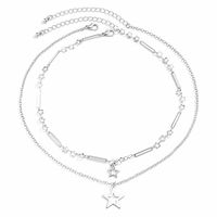 Retro Simple Style Irregular Star Alloy Copper Layered Tassel Chain Women's Layered Necklaces main image 5