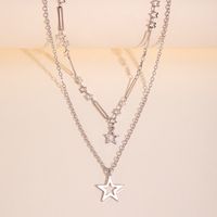 Retro Simple Style Irregular Star Alloy Copper Layered Tassel Chain Women's Layered Necklaces main image 4