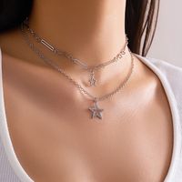 Retro Simple Style Irregular Star Alloy Copper Layered Tassel Chain Women's Layered Necklaces main image 6