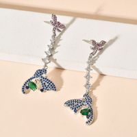1 Pair Sweet Dragonfly Plating Inlay Copper Zircon White Gold Plated Drop Earrings main image 4