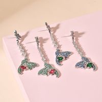 1 Pair Sweet Dragonfly Plating Inlay Copper Zircon White Gold Plated Drop Earrings main image 1