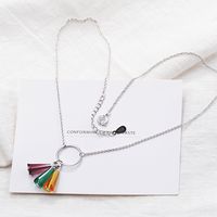 Artificial Crystal Copper Simple Style Classic Style Tassel Color Block Pendant Necklace main image 1
