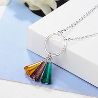Artificial Crystal Copper Simple Style Classic Style Tassel Color Block Pendant Necklace main image 3