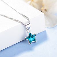 1 Piece 8 * 8mm Copper Artificial Crystal White Gold Plated Star Polished Pendant main image 3
