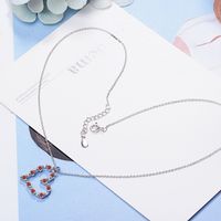 Copper Sweet Simple Style Inlay Heart Shape Zircon Pendant Necklace main image 5