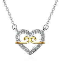 Simple Style Heart Shape Copper Inlay Zircon Pendant Necklace main image 6