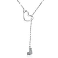 Simple Style Heart Shape Copper Inlay Rhinestones Pendant Necklace sku image 1