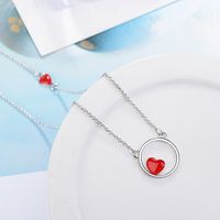 Copper White Gold Plated Sweet Heart Shape Pendant Necklace main image 4