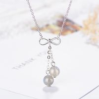 Simple Style Bow Knot Copper Chain Pendant Necklace main image 4