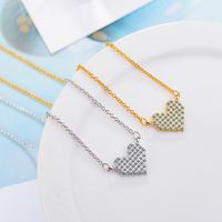 Simple Style Heart Shape Copper Inlay Zircon Pendant Necklace main image 1