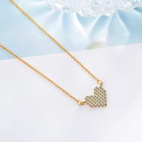 Simple Style Heart Shape Copper Inlay Zircon Pendant Necklace main image 5