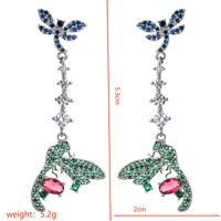 1 Pair Sweet Dragonfly Plating Inlay Copper Zircon White Gold Plated Drop Earrings sku image 1