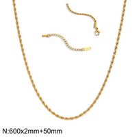 Wholesale Vintage Style Geometric Solid Color Stainless Steel Titanium Steel Plating Necklace sku image 11