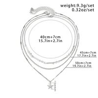 Simple Style Irregular Pentagram Copper Grommet Eyelet Chain Tassel Layered Necklaces main image 2