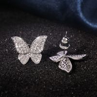 1 Pair Simple Style Butterfly Inlay Copper Zircon Ear Studs main image 4