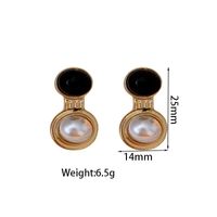 1 Pair Vintage Style Simple Style Round Plating Inlay Alloy Artificial Pearls Gold Plated Drop Earrings sku image 1