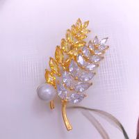 Elegant Luxurious Grain Brass Inlay Zircon Women's Brooches 1 Piece main image 6