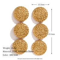 1 Pair Vintage Style Simple Style Classic Style Solid Color Plating Stainless Steel 18k Gold Plated Drop Earrings main image 2