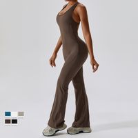Simple Style Classic Style Solid Color Nylon U Neck Tracksuit Jumpsuits main image 9
