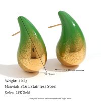 1 Pair Classic Style Solid Color Plating Stainless Steel 18k Gold Plated Ear Studs main image 2