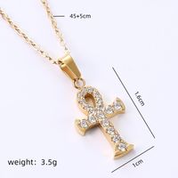 Stainless Steel Simple Style Plating Inlay Cross Zircon Pendant Necklace sku image 6