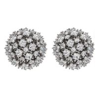1 Pair Simple Style Shiny Ball Plating Inlay Copper Zircon White Gold Plated Ear Studs main image 6
