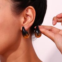 1 Pair Classic Style Solid Color Plating Stainless Steel 18k Gold Plated Ear Studs main image 5