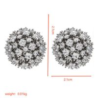 1 Pair Simple Style Shiny Ball Plating Inlay Copper Zircon White Gold Plated Ear Studs sku image 1