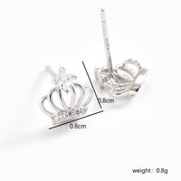 1 Pair Simple Style Oval Water Droplets Crown Sterling Silver Earrings main image 2