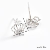 1 Paire Style Simple Ovale Les Gouttelettes D'eau Couronne Argent Sterling Des Boucles D'oreilles main image 2